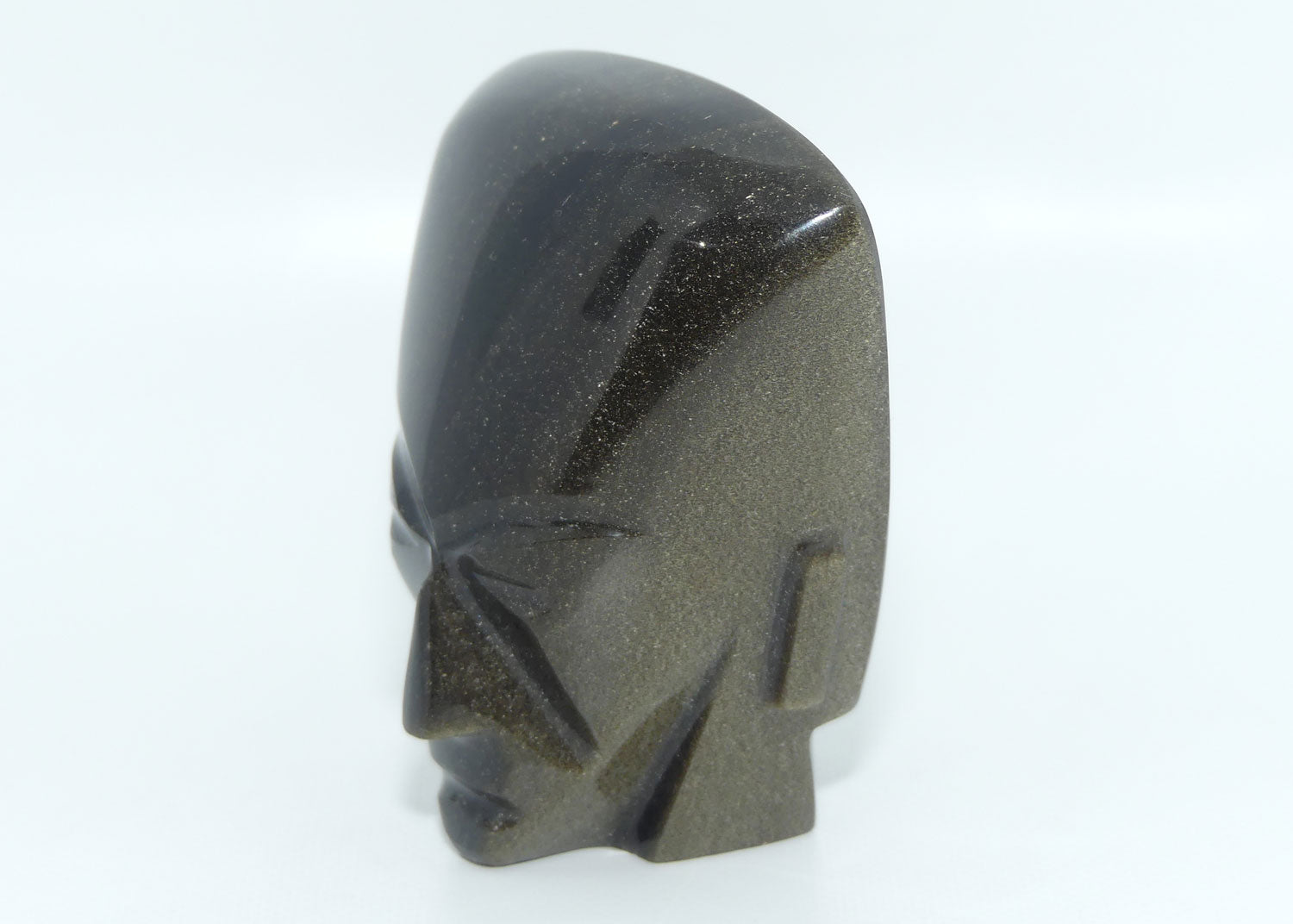 Vintage Aztec | Mexican Obsidian Carving Bust or paperweight