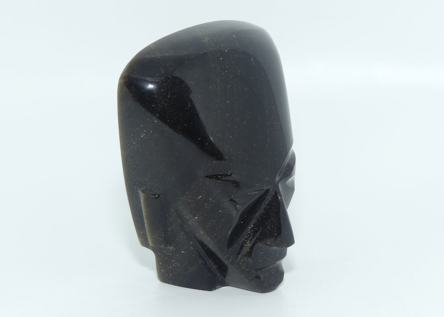 Vintage Aztec | Mexican Obsidian Carving Bust or paperweight