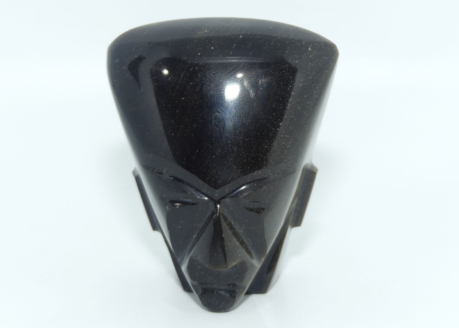 Vintage Aztec | Mexican Obsidian Carving Bust or paperweight
