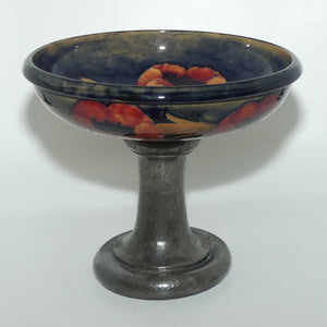 William Moorcroft Ochre Poppies and TUDRIC pewter comport | Liberty of London