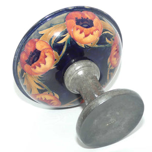 William Moorcroft Ochre Poppies and TUDRIC pewter comport | Liberty of London