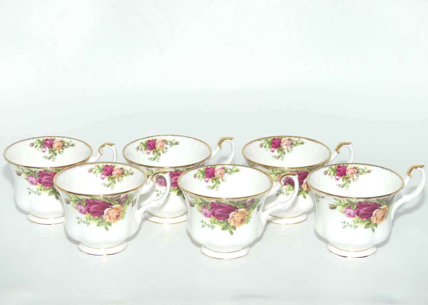 Royal Albert Bone China England Old Country Roses trio set of 6 | #2 | © 1962 Royal Albert Ltd backstamp