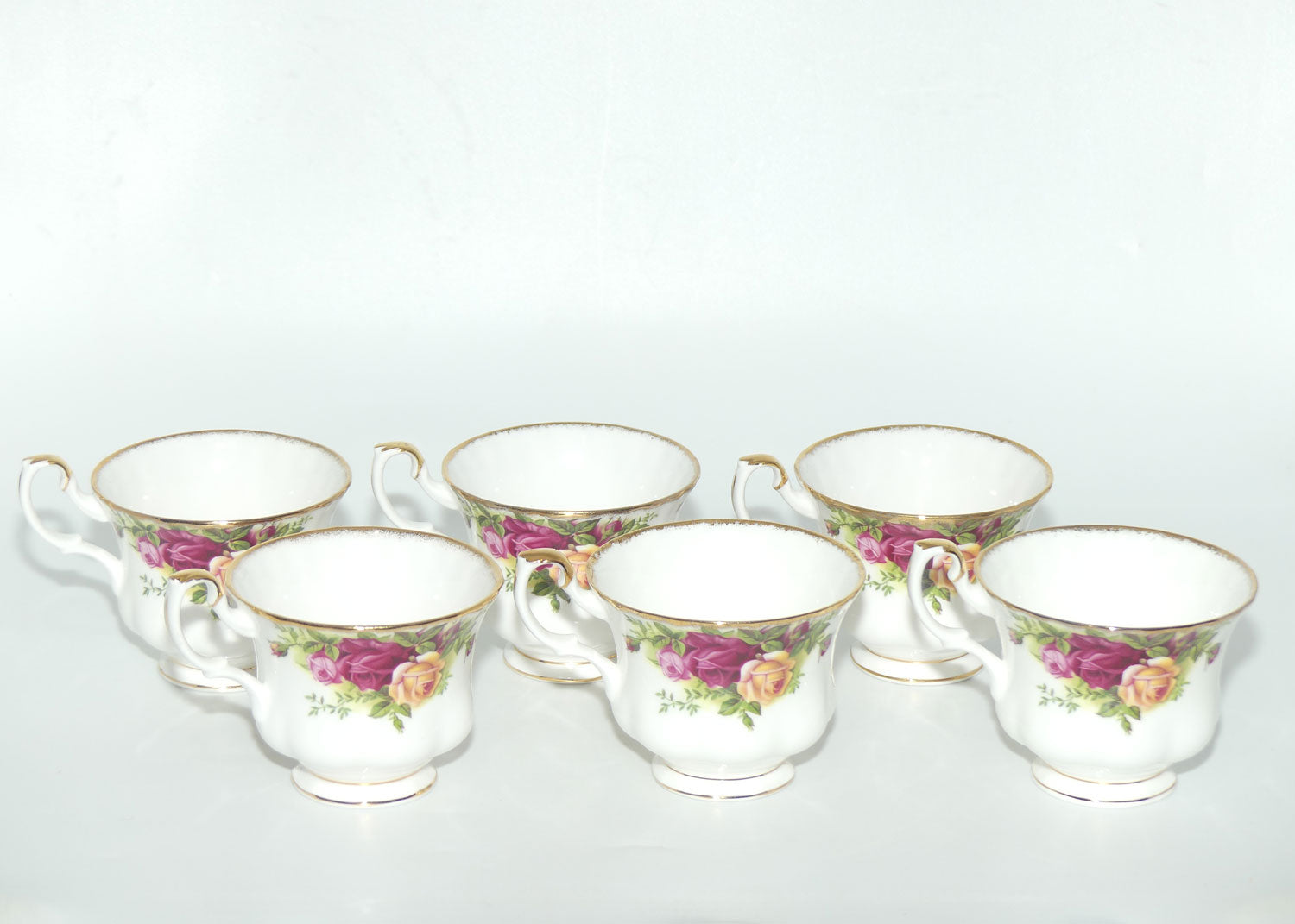 Royal Albert Bone China England Old Country Roses trio set of 6 | #2 | © 1962 Royal Albert Ltd backstamp