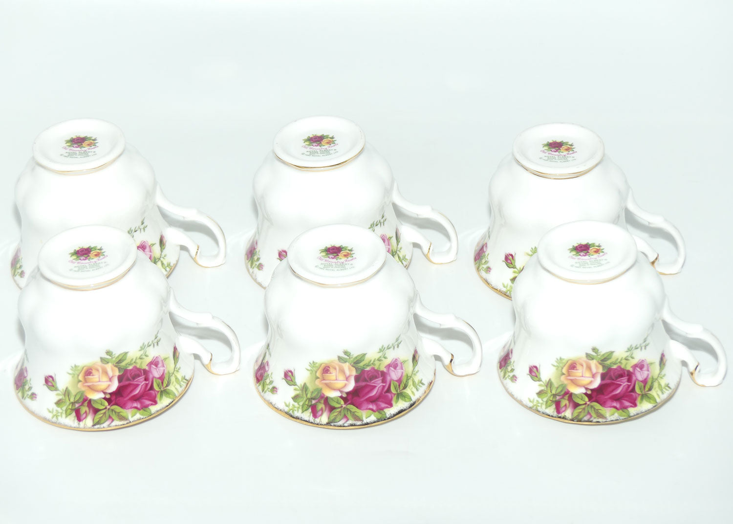 Royal Albert Bone China England Old Country Roses trio set of 6 | #2 | © 1962 Royal Albert Ltd backstamp