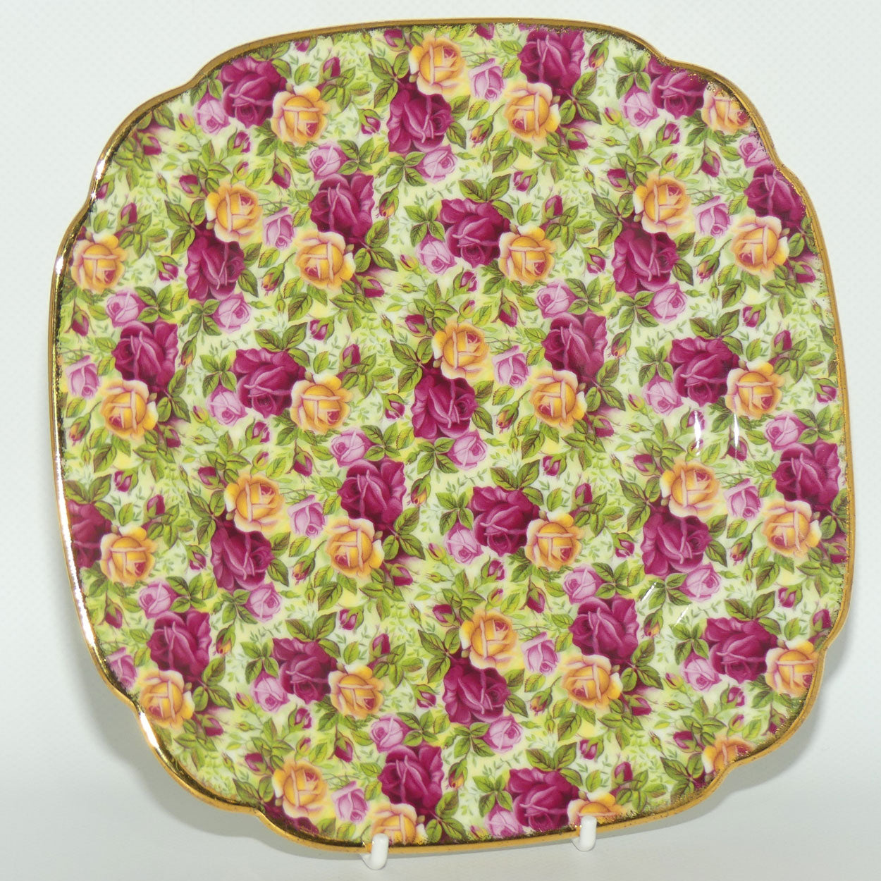 Royal Albert England Old Country Roses Chintz Collection square plate | 20cm