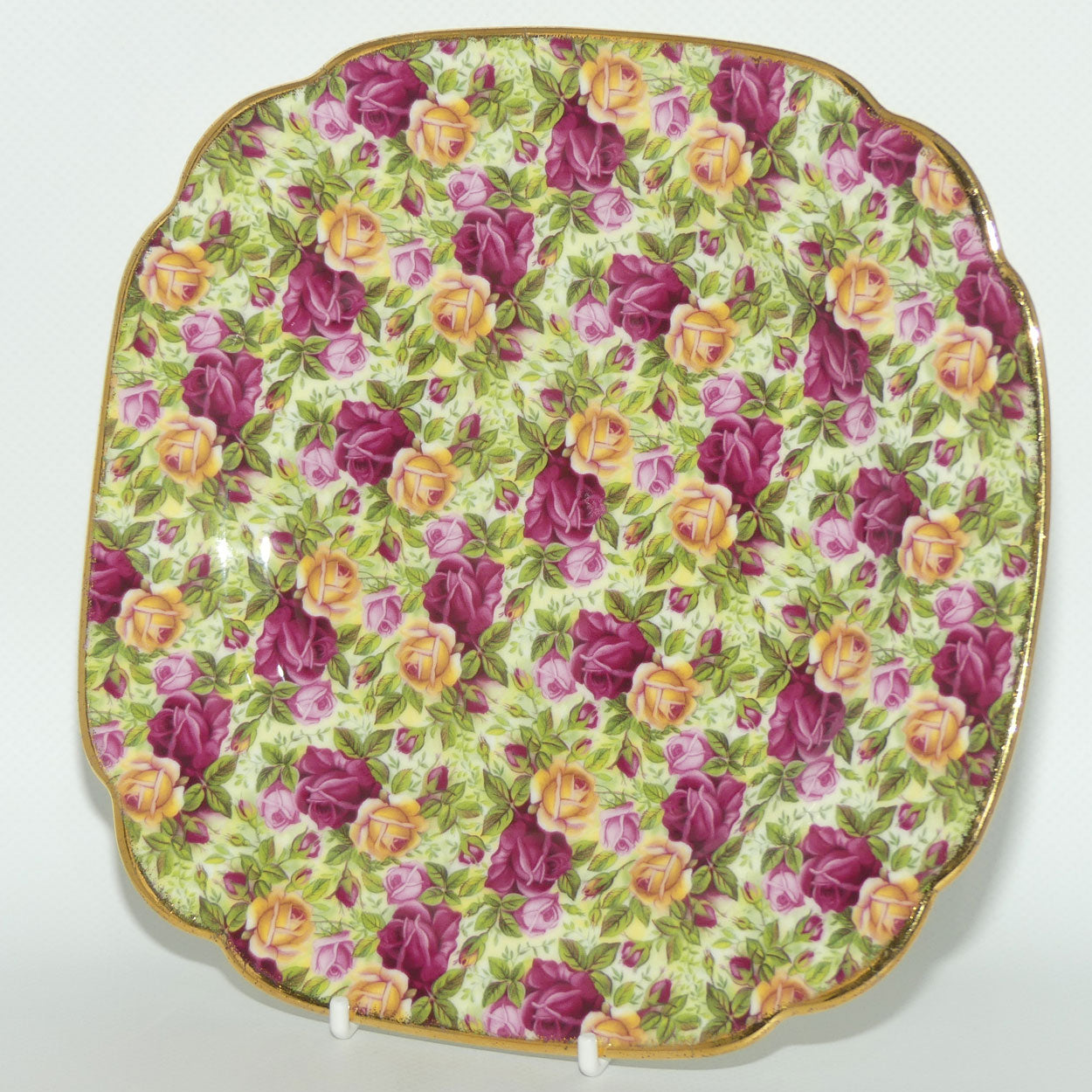 Royal Albert England Old Country Roses Chintz Collection square plate | 20cm