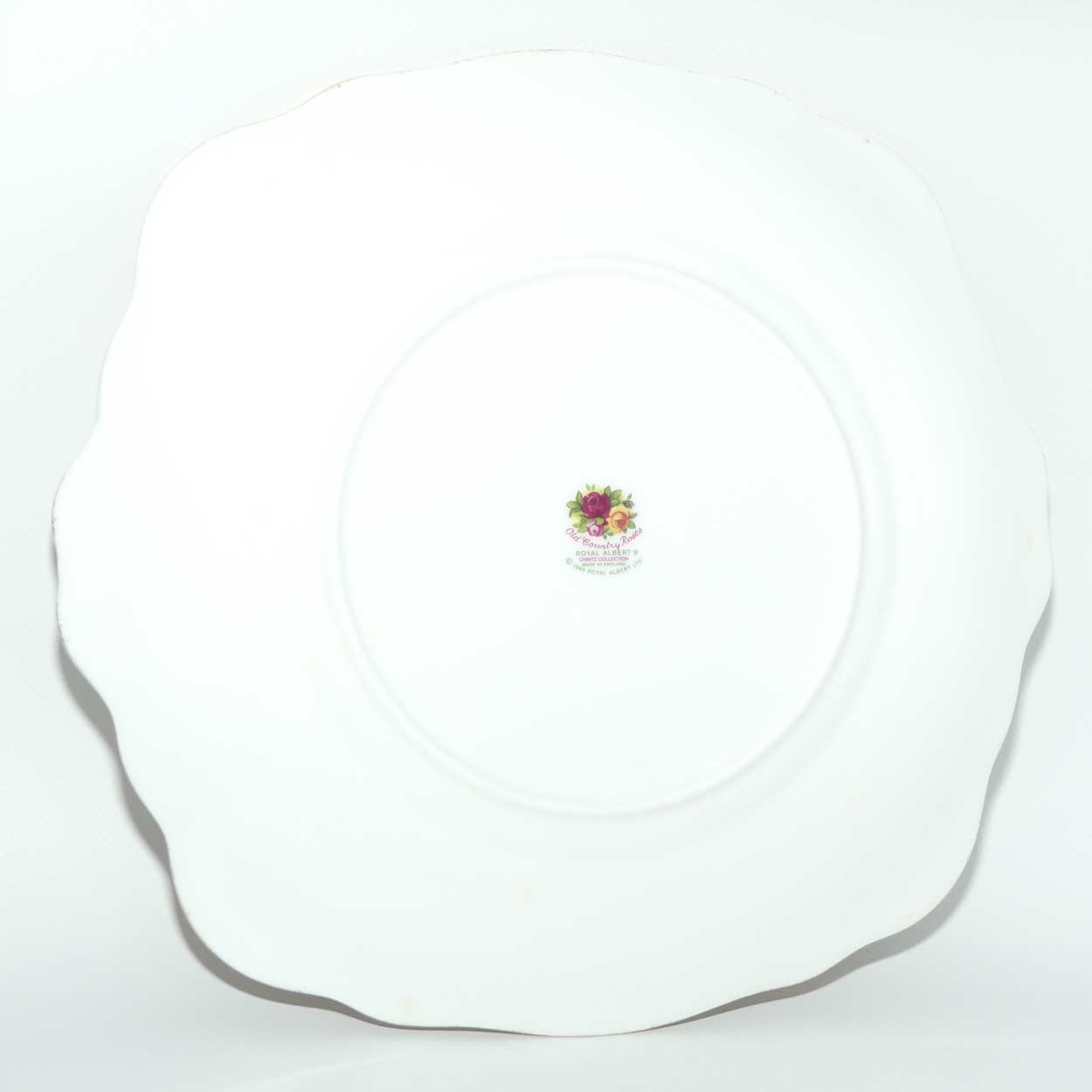 Royal Albert England Old Country Roses Chintz Collection tab handle square plate | 24cm