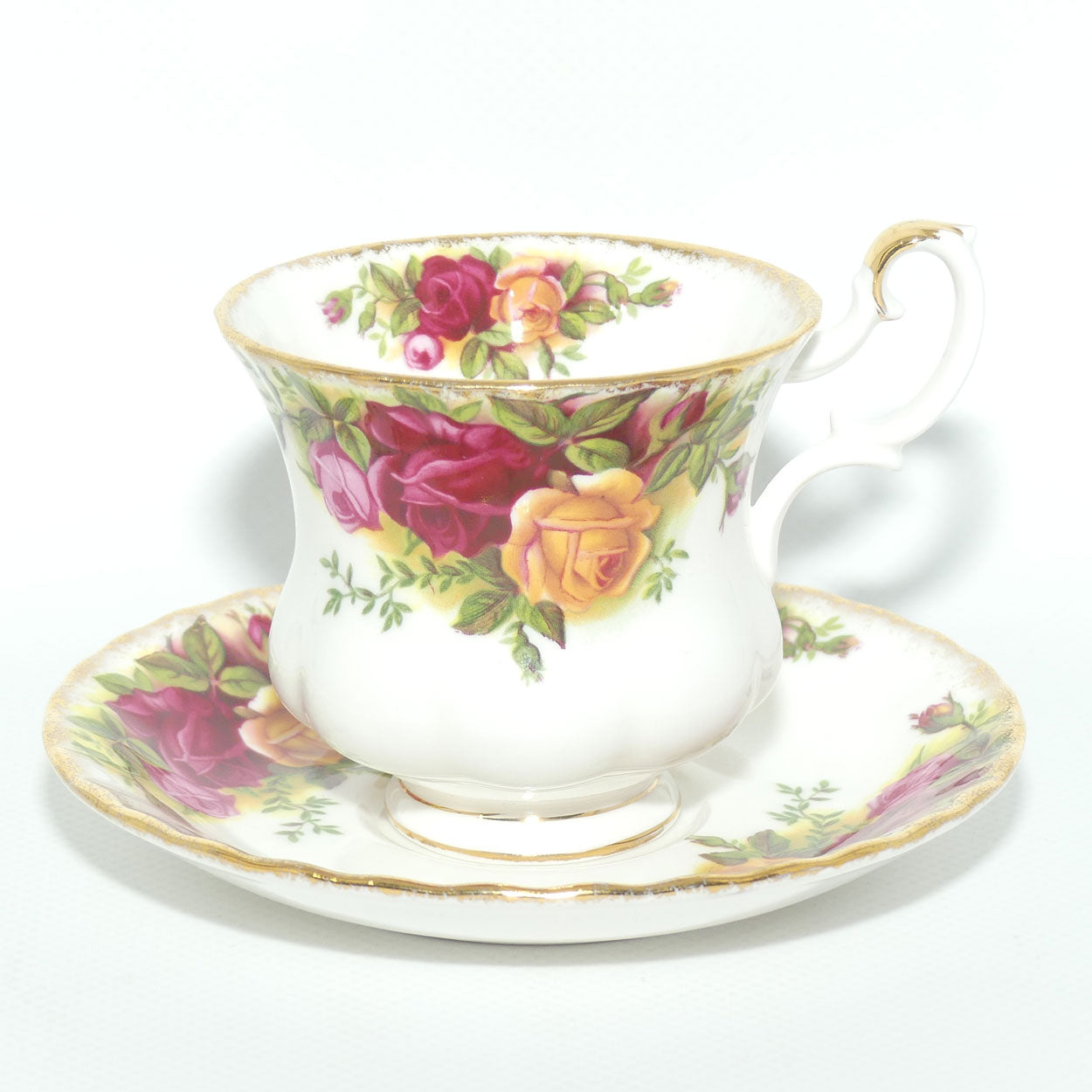 Royal Albert Bone China England Old Country Roses coffee duo | early stamp