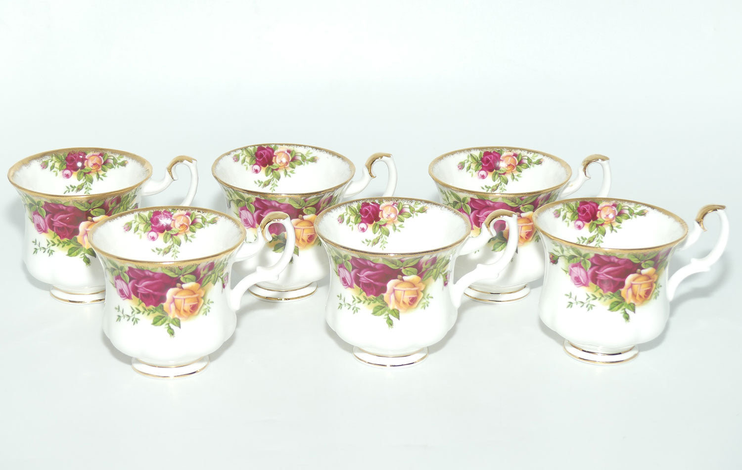 Royal Albert Bone China England Old Country Roses coffee duo | Set of 6 | © 1962 Royal Albert Ltd backstamp