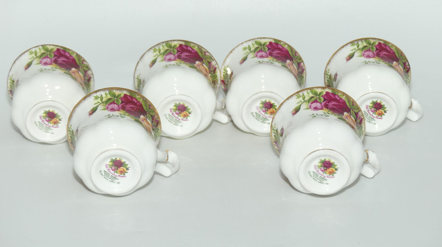 Royal Albert Bone China England Old Country Roses coffee duo | Set of 6 | © 1962 Royal Albert Ltd backstamp