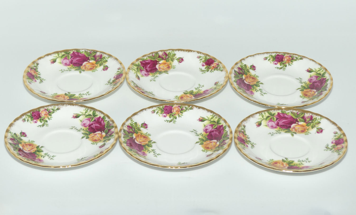 Royal Albert Bone China England Old Country Roses coffee duo | Set of 6 | © 1962 Royal Albert Ltd backstamp