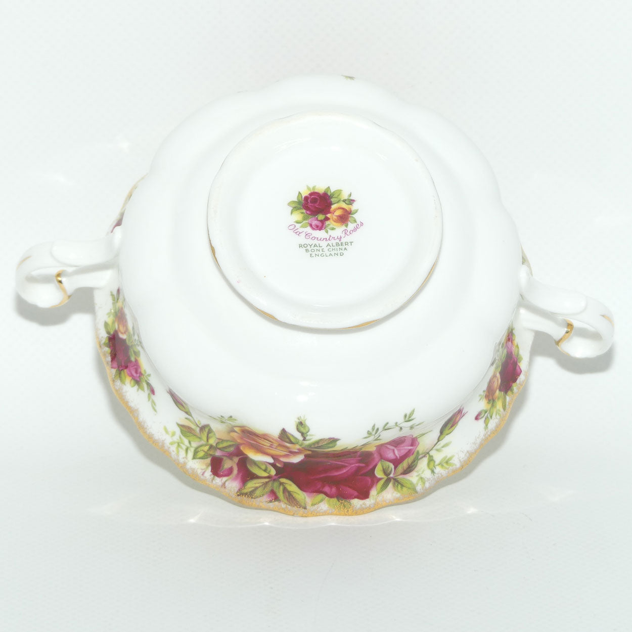Royal Albert Bone China England Old Country handled soup coupe and underplate | early backstamp