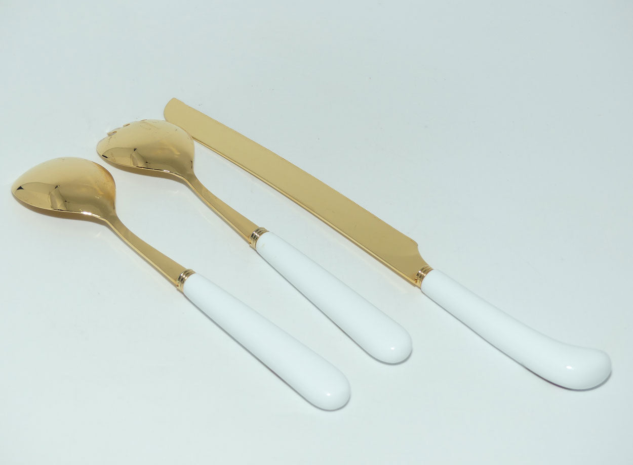 Royal Albert Bone China Old Country Roses cutlery | salad servers + bread knife