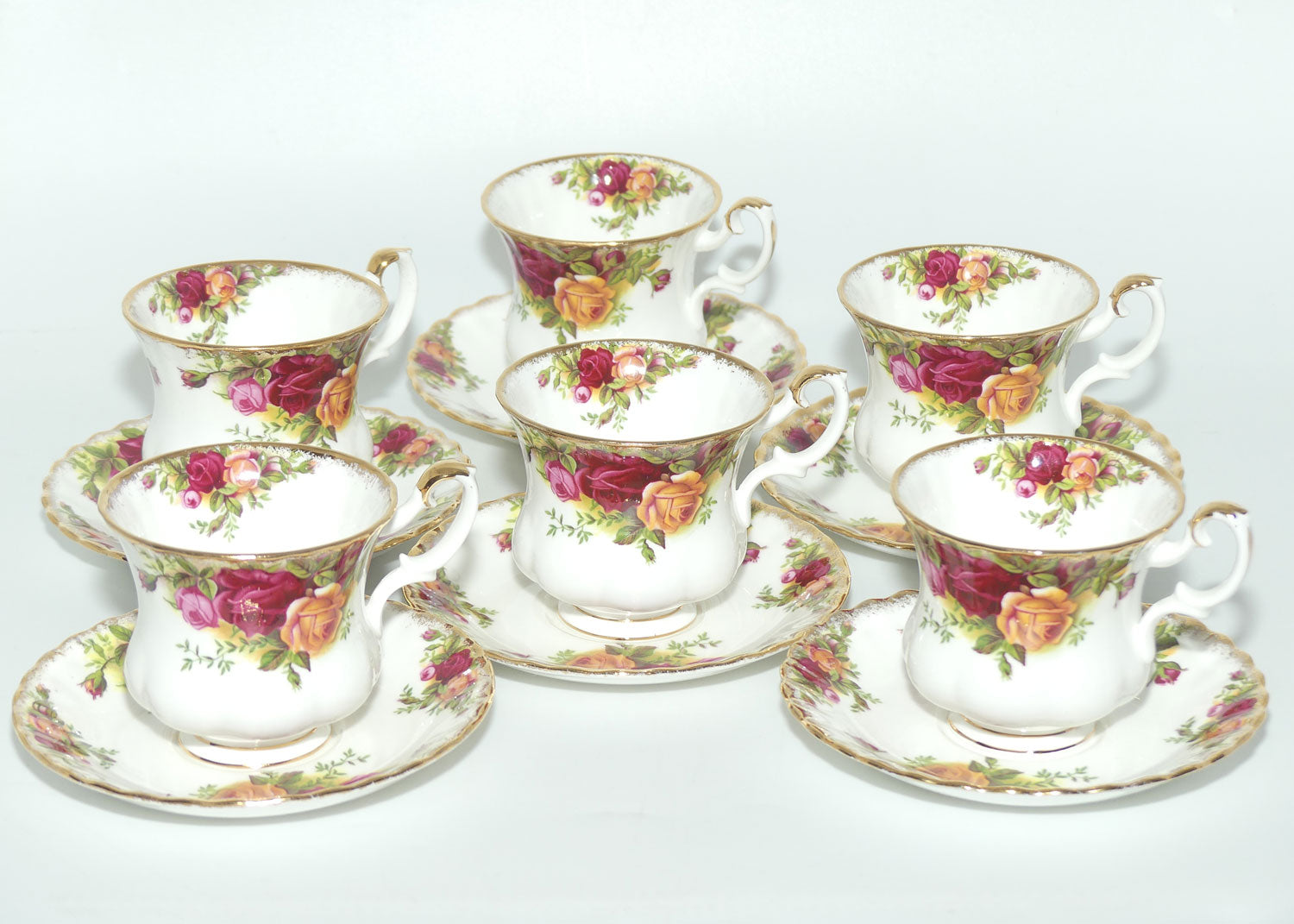 Royal Albert Bone China England Old Country Roses coffee duo | Set of 6 | Early Backstamp