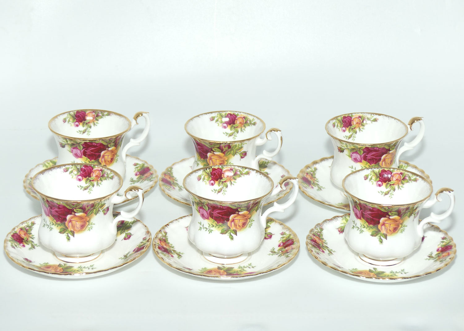 Royal Albert Bone China England Old Country Roses coffee duo | Set of 6 | Early Backstamp