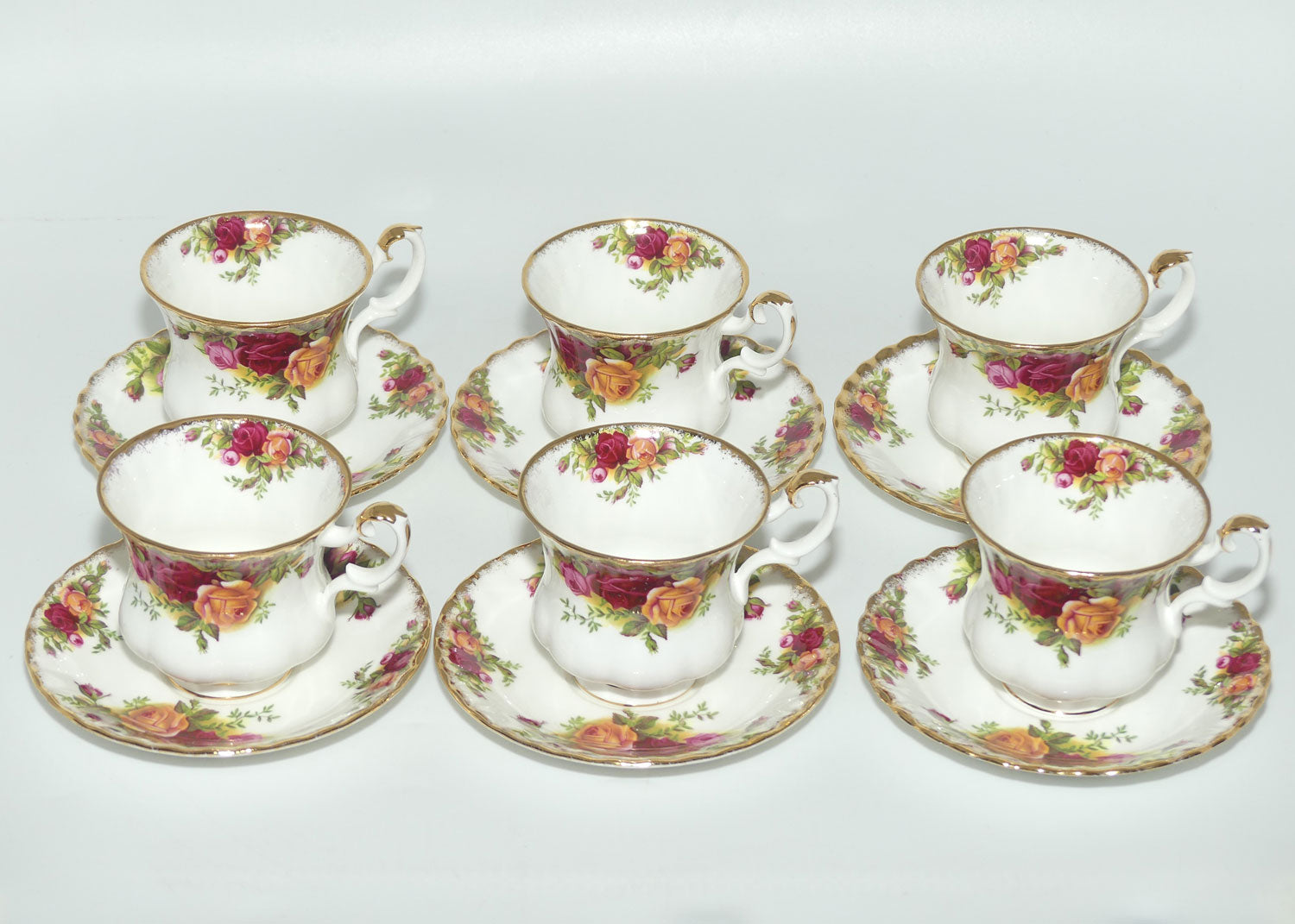 Royal Albert Bone China England Old Country Roses coffee duo | Set of 6 | Early Backstamp