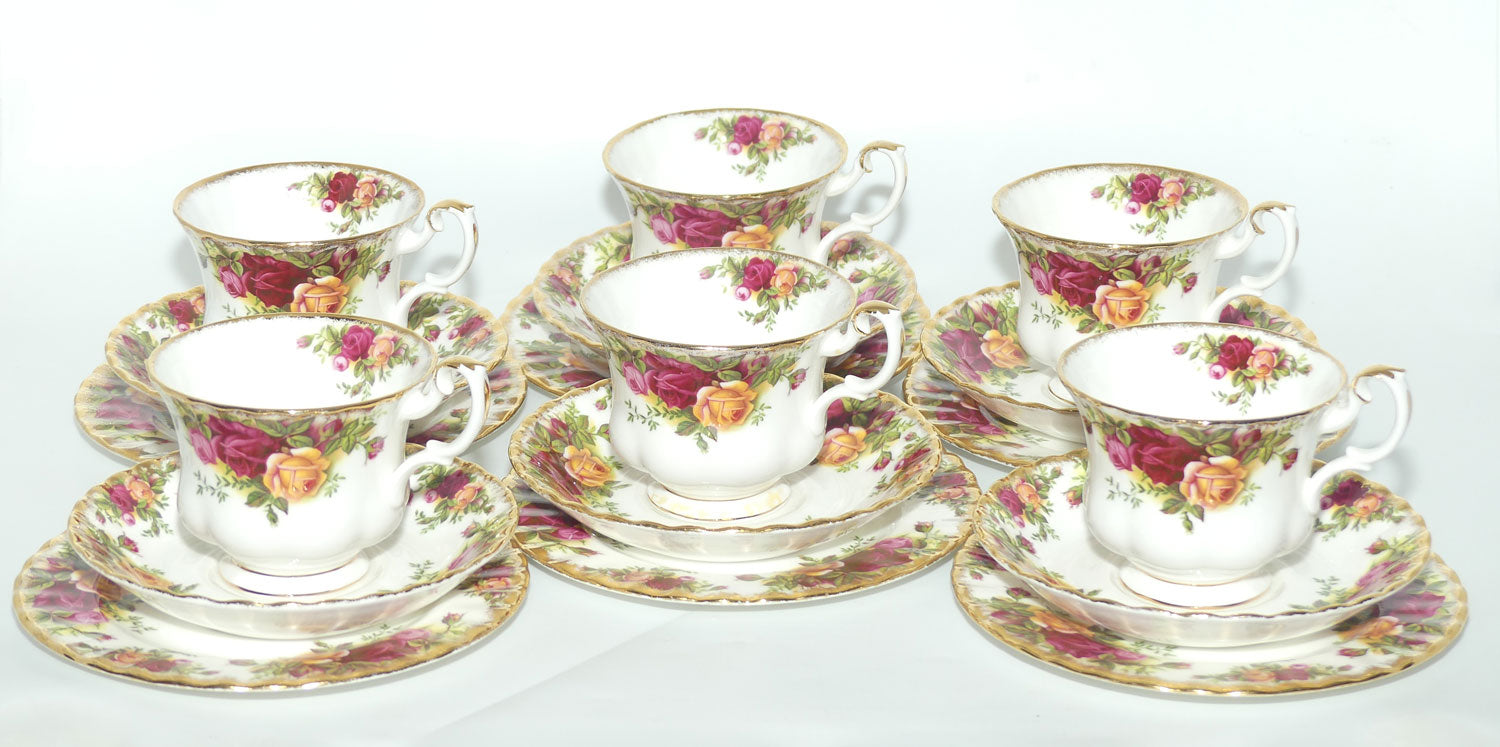 Royal Albert Bone China England Old Country Roses trio set of 6 |  Early Backstamp  | #5