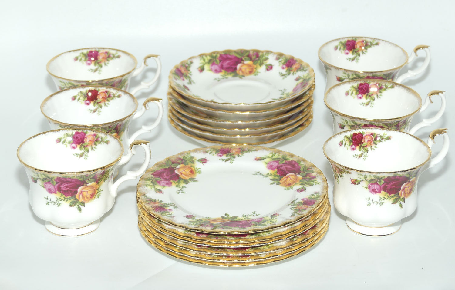 Royal Albert Bone China England Old Country Roses trio set of 6 |  Early Backstamp  | #5
