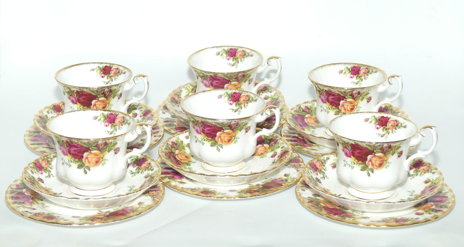 Royal Albert Bone China England Old Country Roses trio set of 6 |  Early Backstamp  | #6