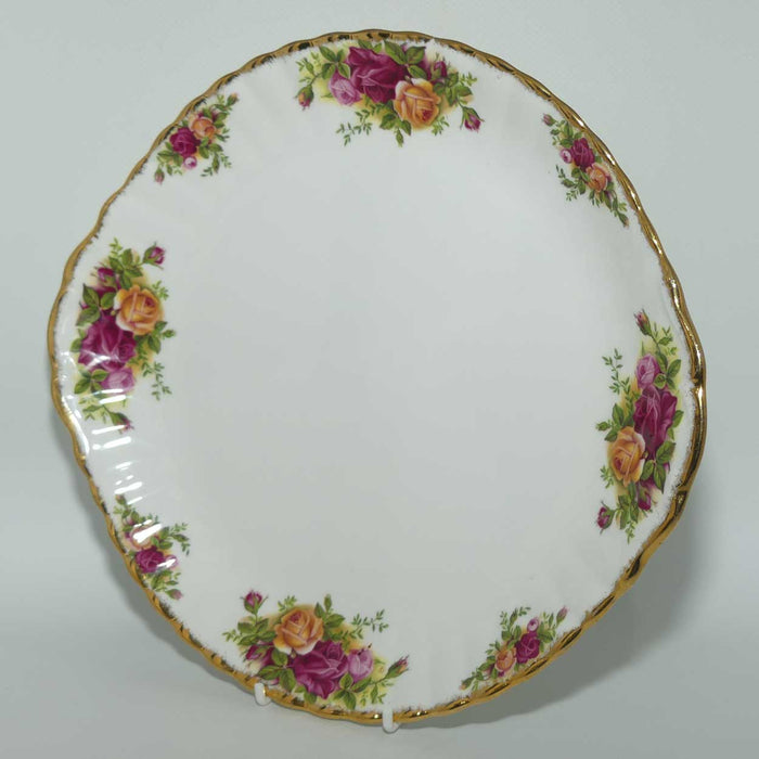 Royal Albert Bone China England Old Country Roses handled cake plate | © 1962 Royal Albert Ltd backstamp