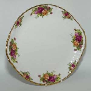 Royal Albert Bone China England Old Country Roses handled cake plate | © 1962 Royal Albert Ltd backstamp