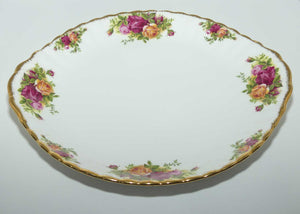 Royal Albert Bone China England Old Country Roses handled cake plate | © 1962 Royal Albert Ltd backstamp