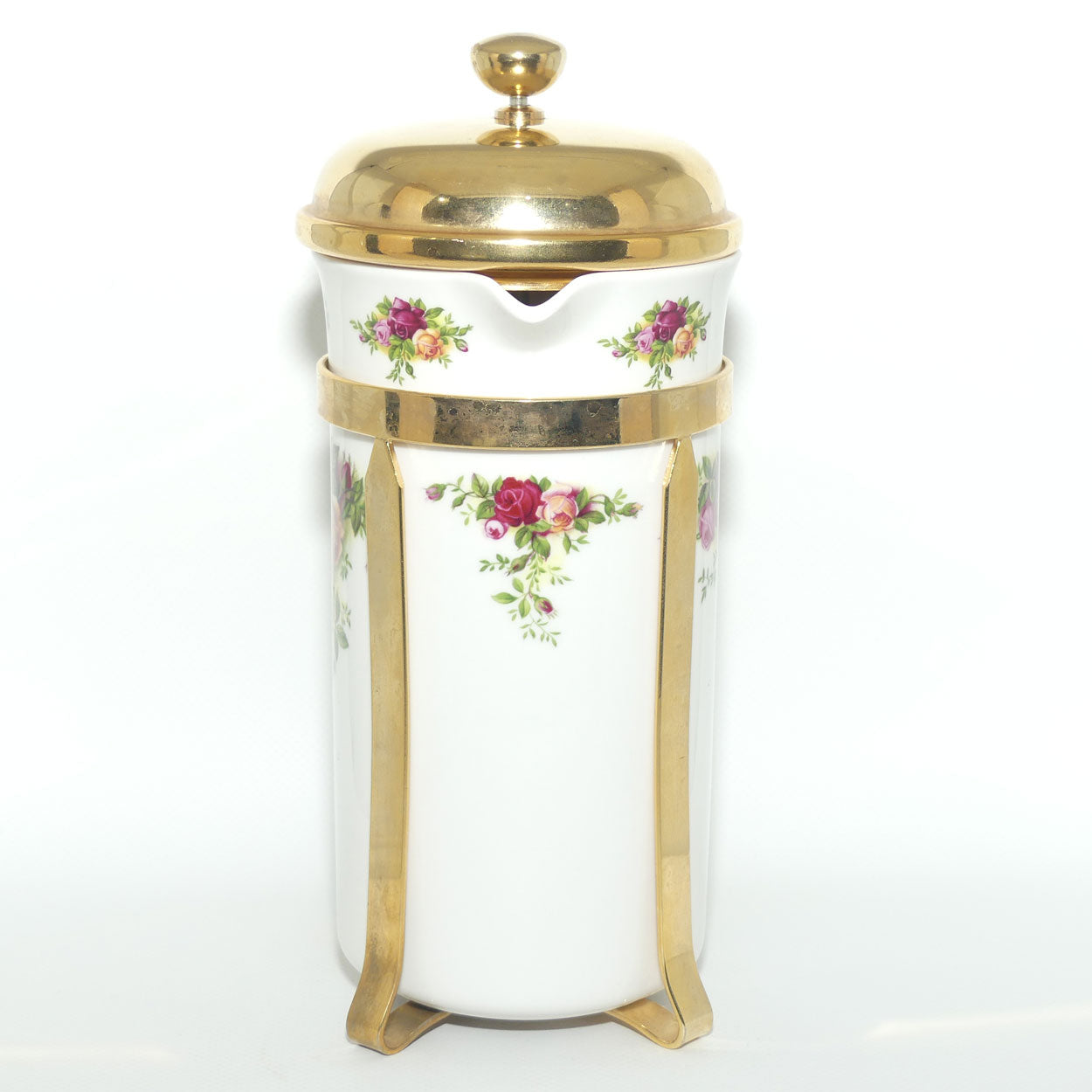 Royal Albert Bone China England Old Country Roses large size cafetiere | Coffee Plunger