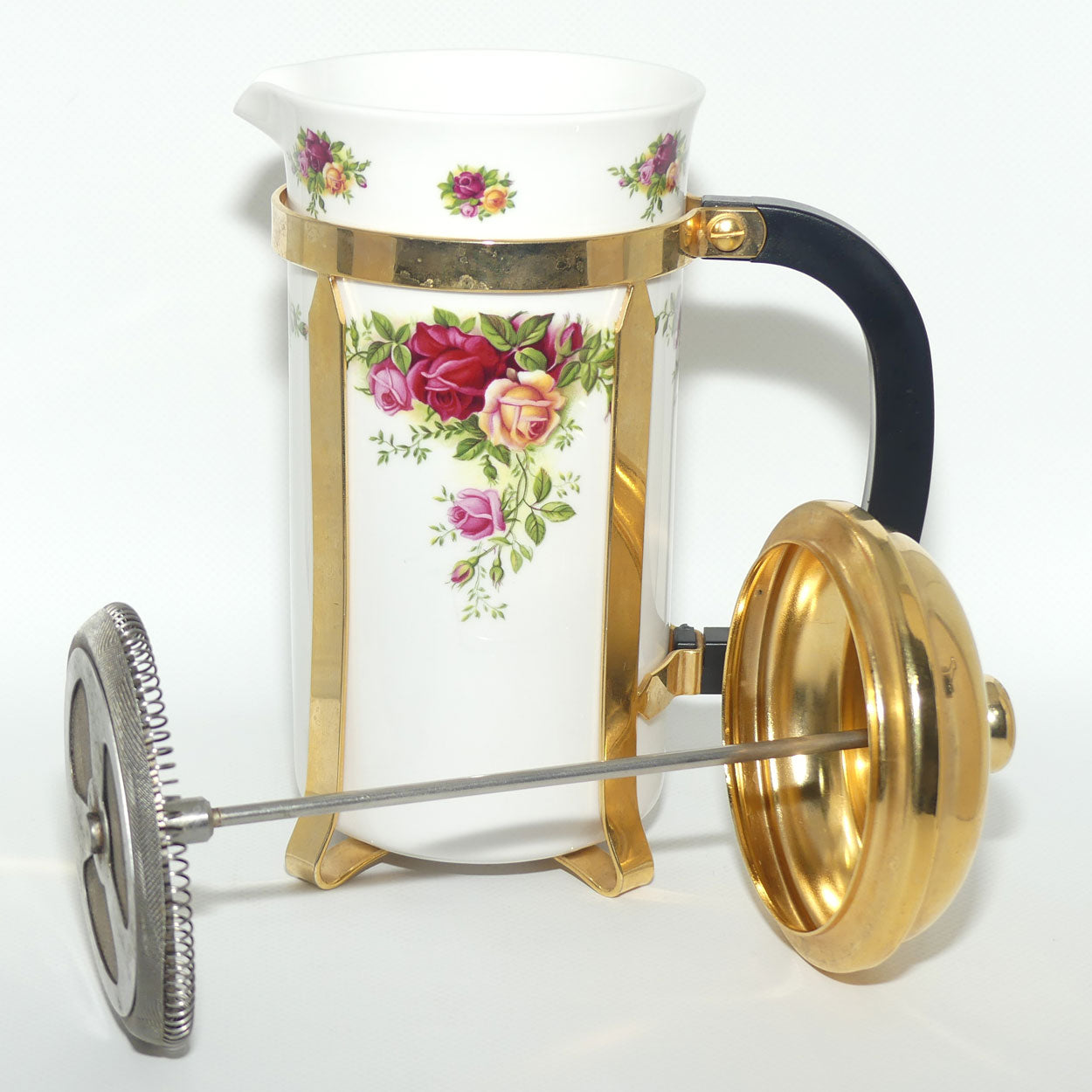 Royal Albert Bone China England Old Country Roses large size cafetiere | Coffee Plunger