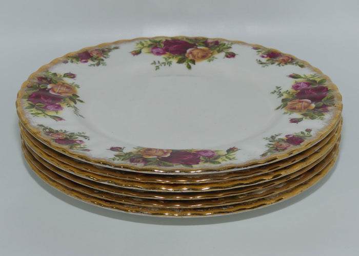 Royal Albert Bone China England Old Country Roses set of 6 salad plates | #2 | 21cm diam | early backstamp