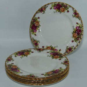 Royal Albert Bone China England Old Country Roses set of 6 salad plates | #2 | 21cm diam | early backstamp