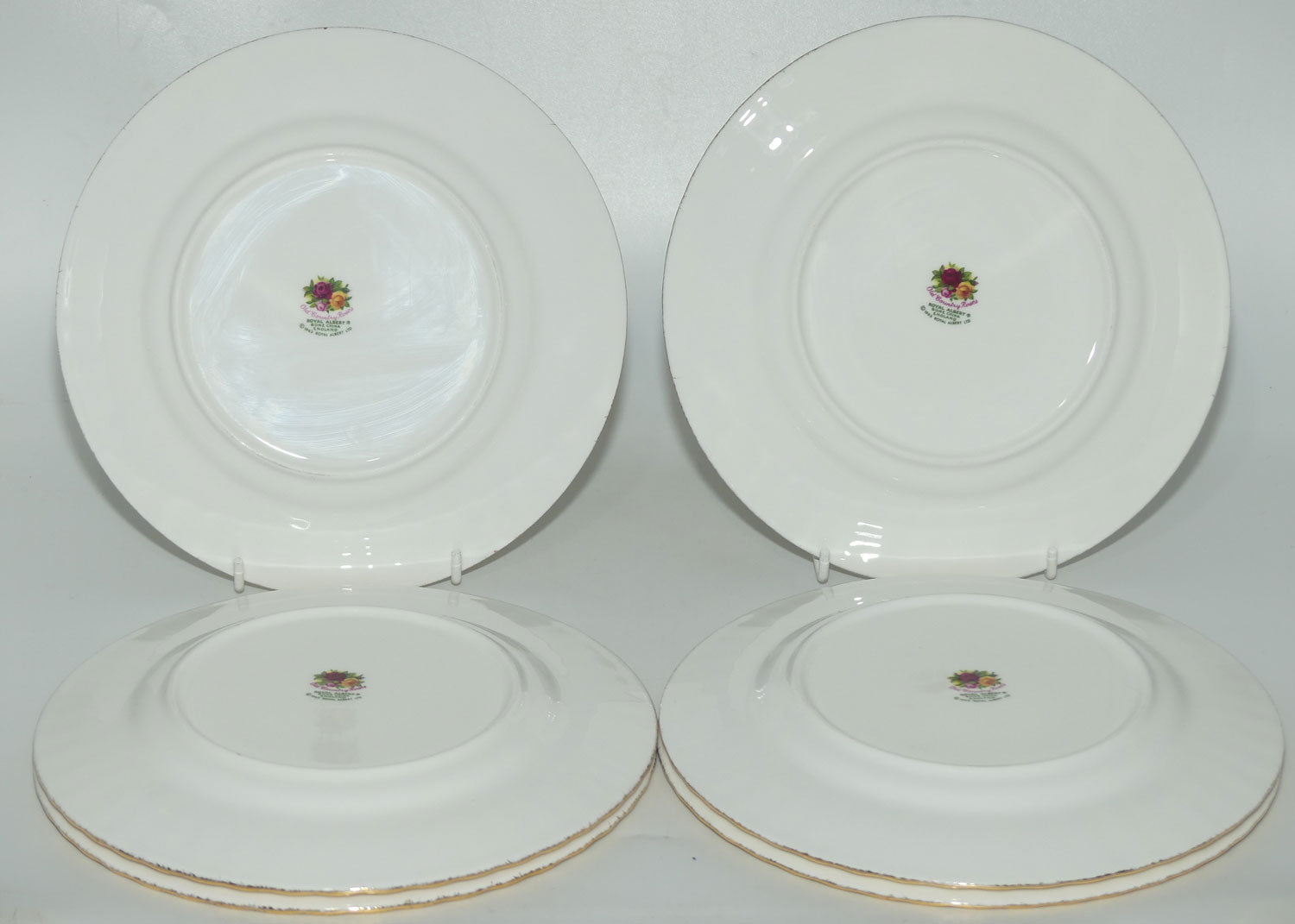 Royal Albert Bone China England Old Country Roses set of 6 Entree or Salad plates | 20.5cm | diam | #3 |© 1962 Royal Albert Ltd backstamp