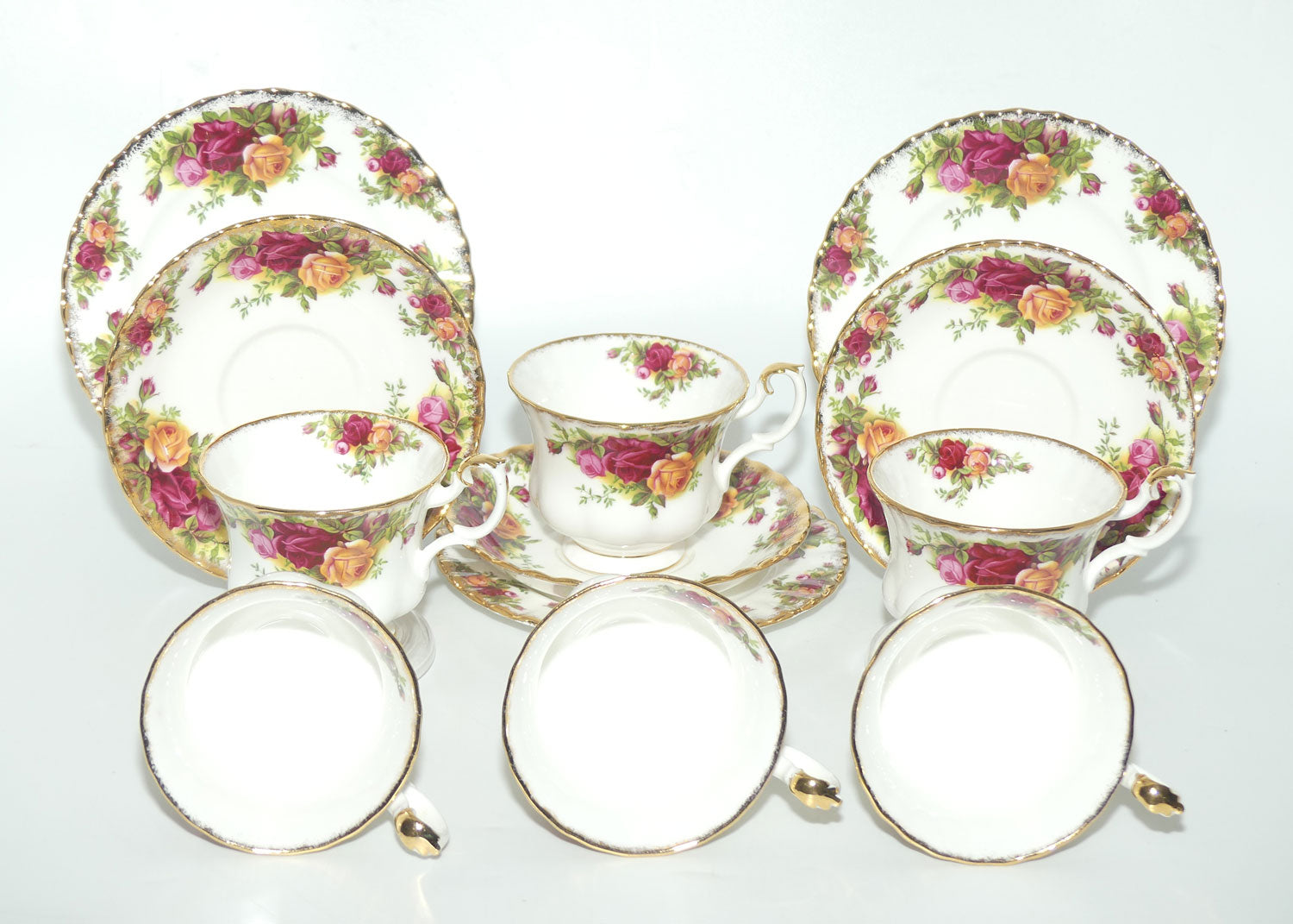 Royal Albert Bone China England Old Country Roses trio set of 6 |  Early Backstamp  | #2