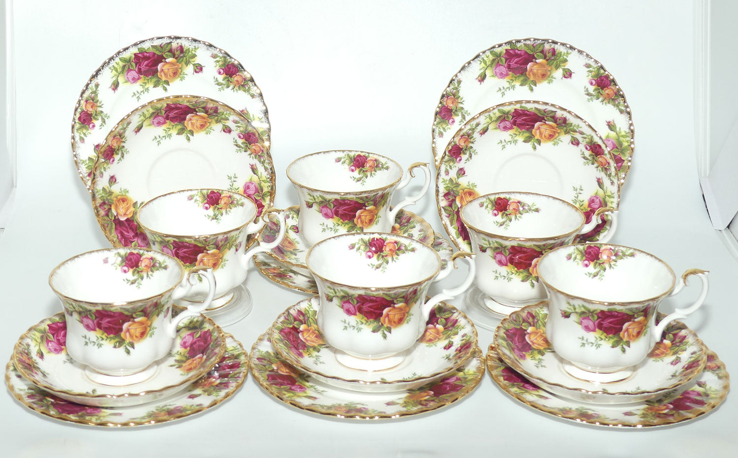 Royal Albert Bone China England Old Country Roses trio set of 6 |  Early Backstamp  | #2