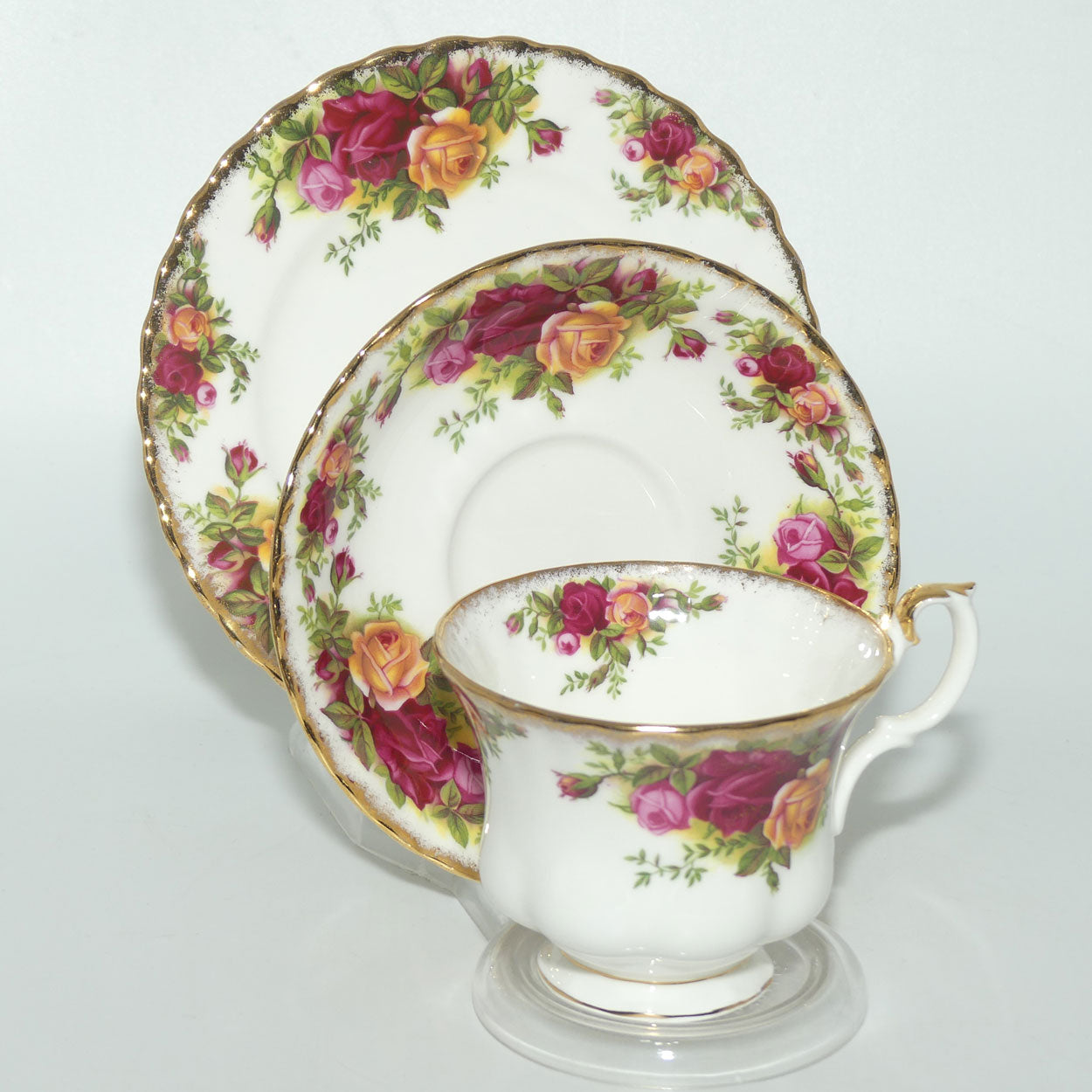 Royal Albert Bone China England Old Country Roses trio set of 6 |  Early Backstamp  | #3