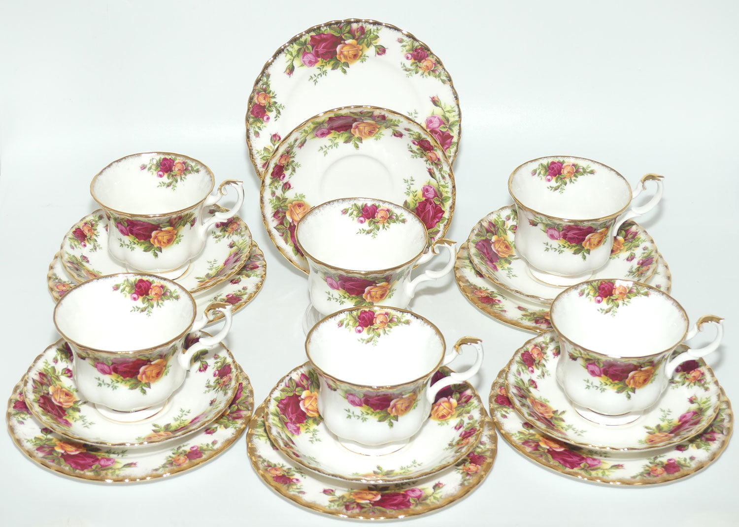 Royal Albert Bone China England Old Country Roses trio set of 6 |  Early Backstamp  | #3