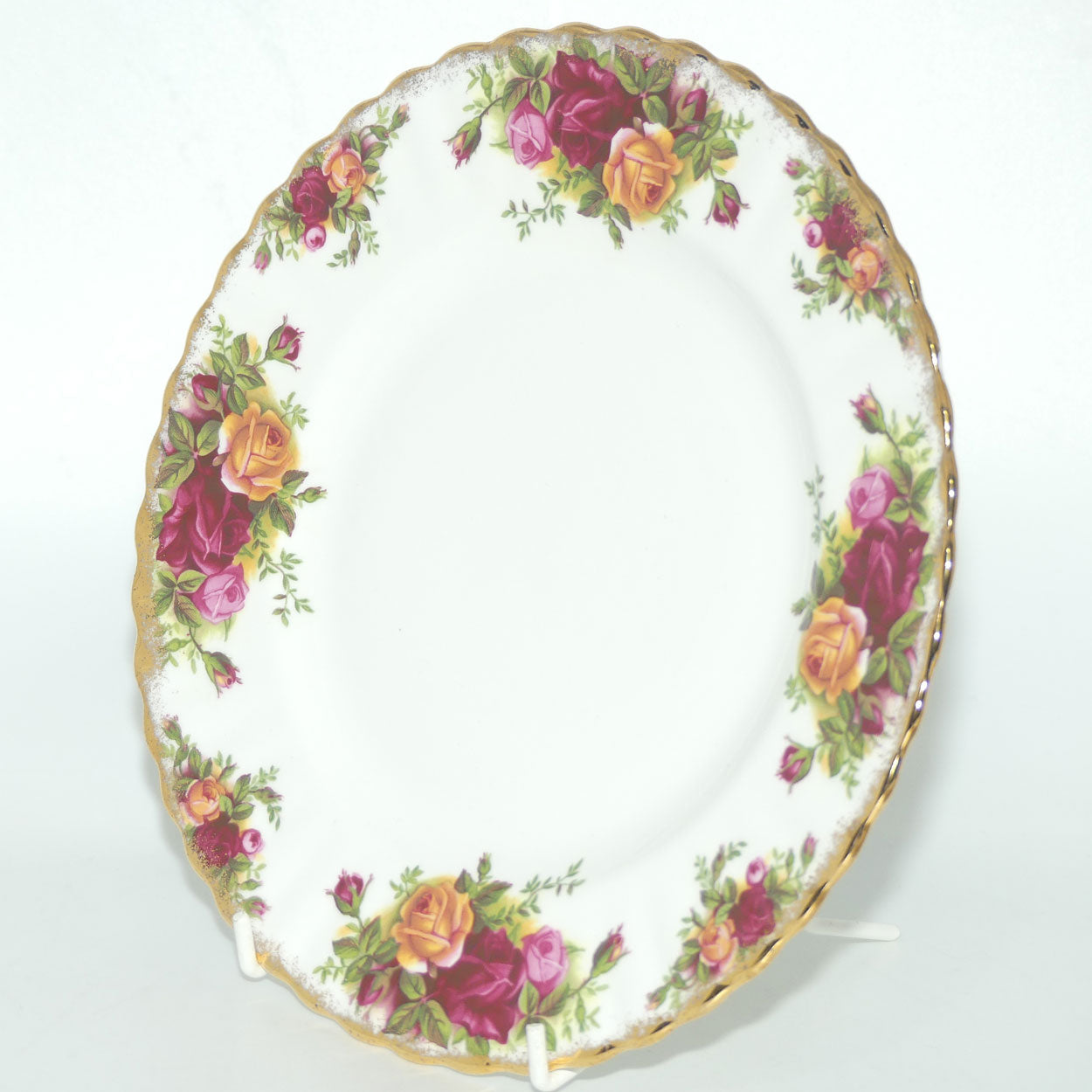 Royal Albert Bone China England Old Country Roses set of 6 entree or salad plates | 20.5cm diam | #1 | early backstamp