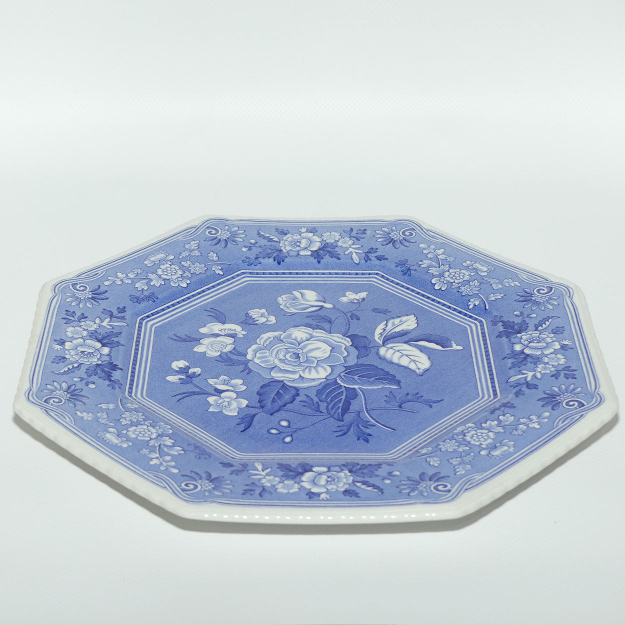 Spode Blue Room Sutherland Collection | Botanical Octagonal shape plate | signed | 24cm | boxed