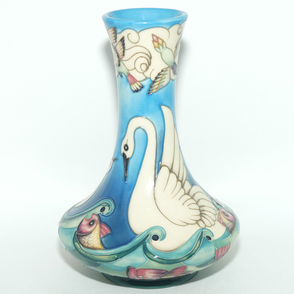 Moorcroft Odyssey Swans 62/8 vase | Ltd Ed #24/500