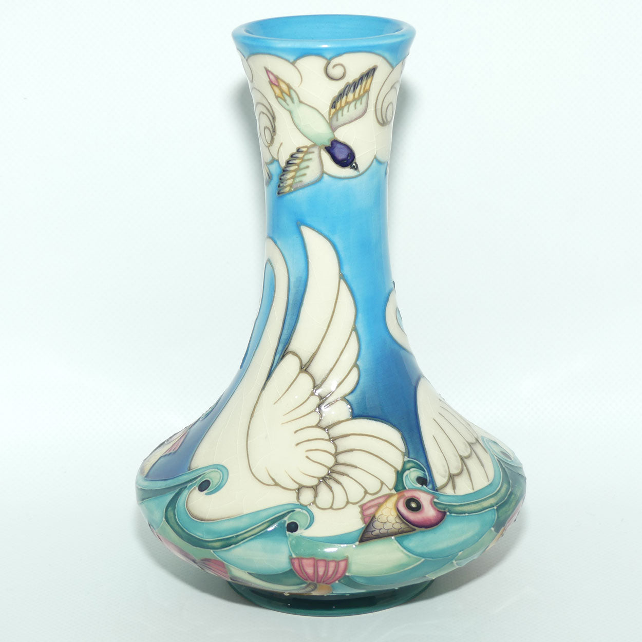 Moorcroft Odyssey Swans 62/8 vase | Ltd Ed #24/500