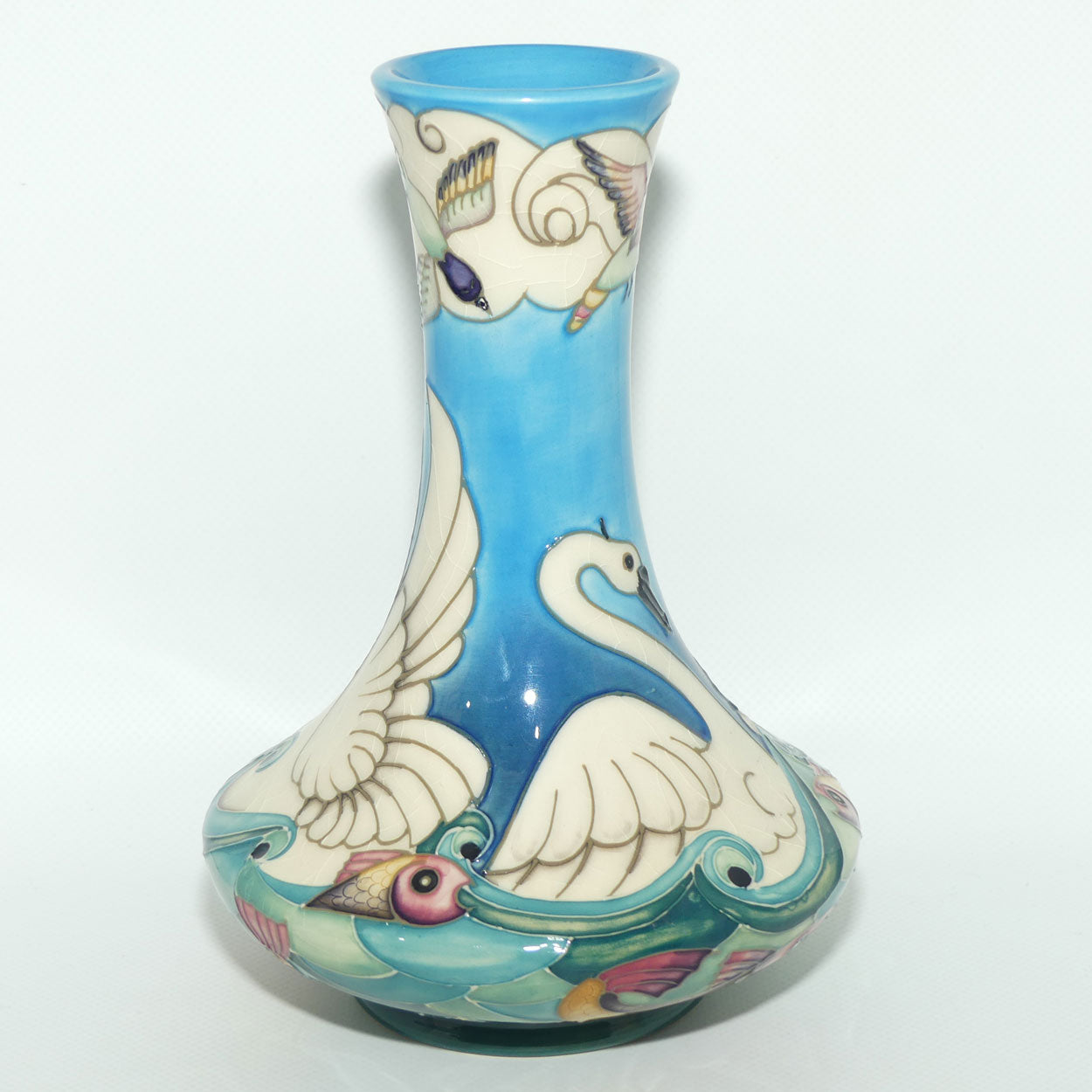 Moorcroft Odyssey Swans 62/8 vase | Ltd Ed #24/500