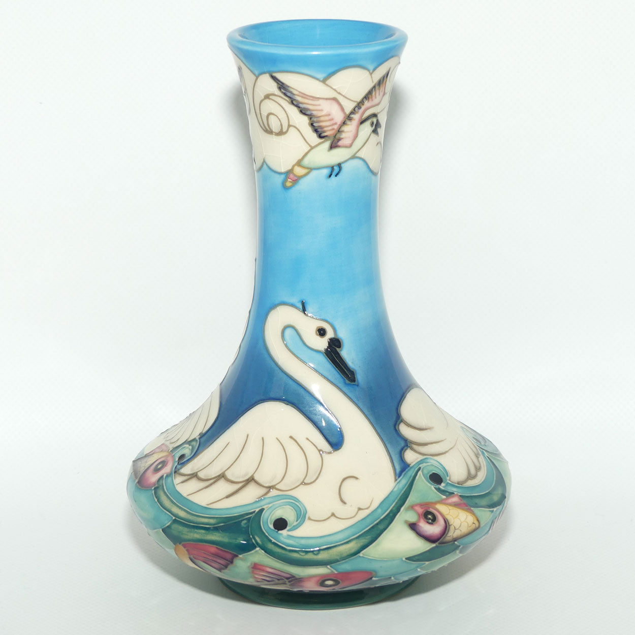 Moorcroft Odyssey Swans 62/8 vase | Ltd Ed #24/500