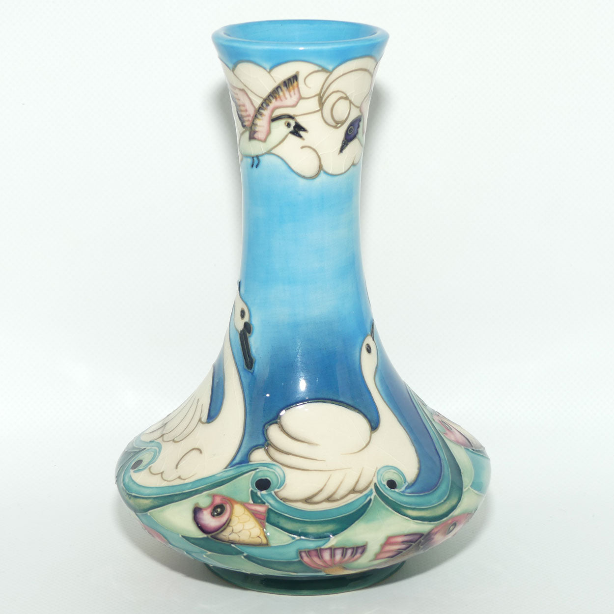 Moorcroft Odyssey Swans 62/8 vase | Ltd Ed #24/500