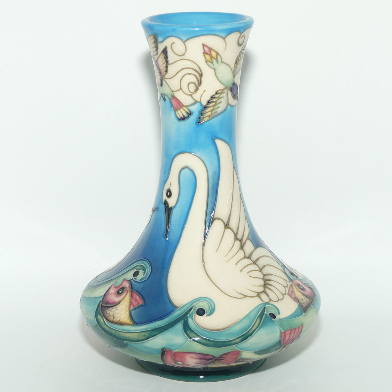Moorcroft Odyssey Swans 62/8 vase | Ltd Ed #24/500