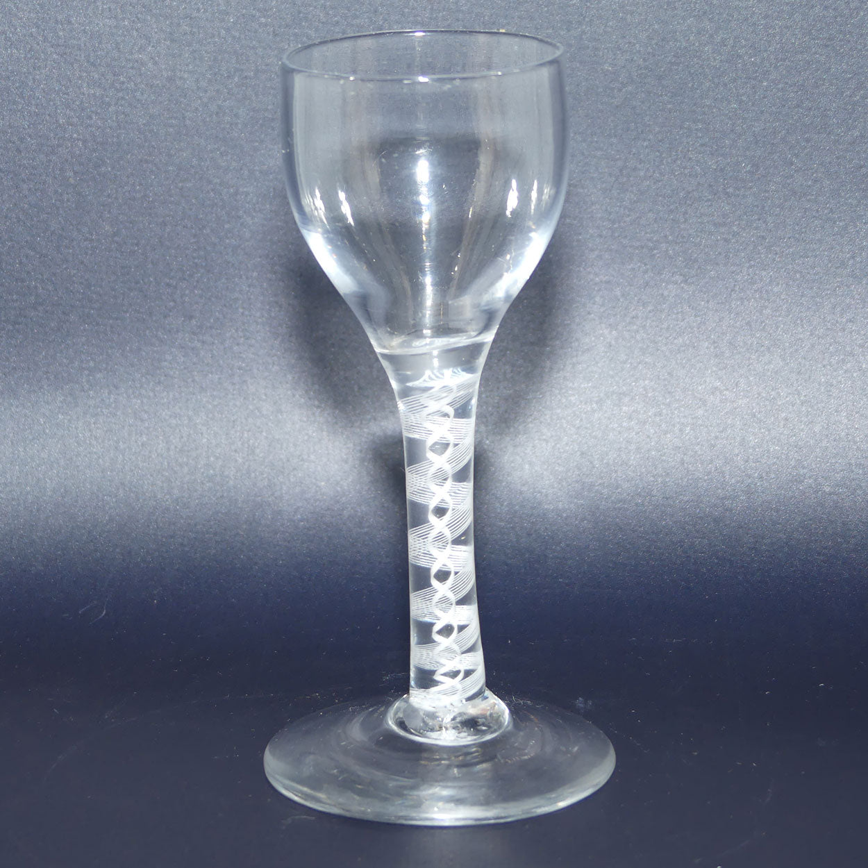18th Century Georgian Glass with Ogee bowl and Double Series Opaque Twist | Cotton twist stem