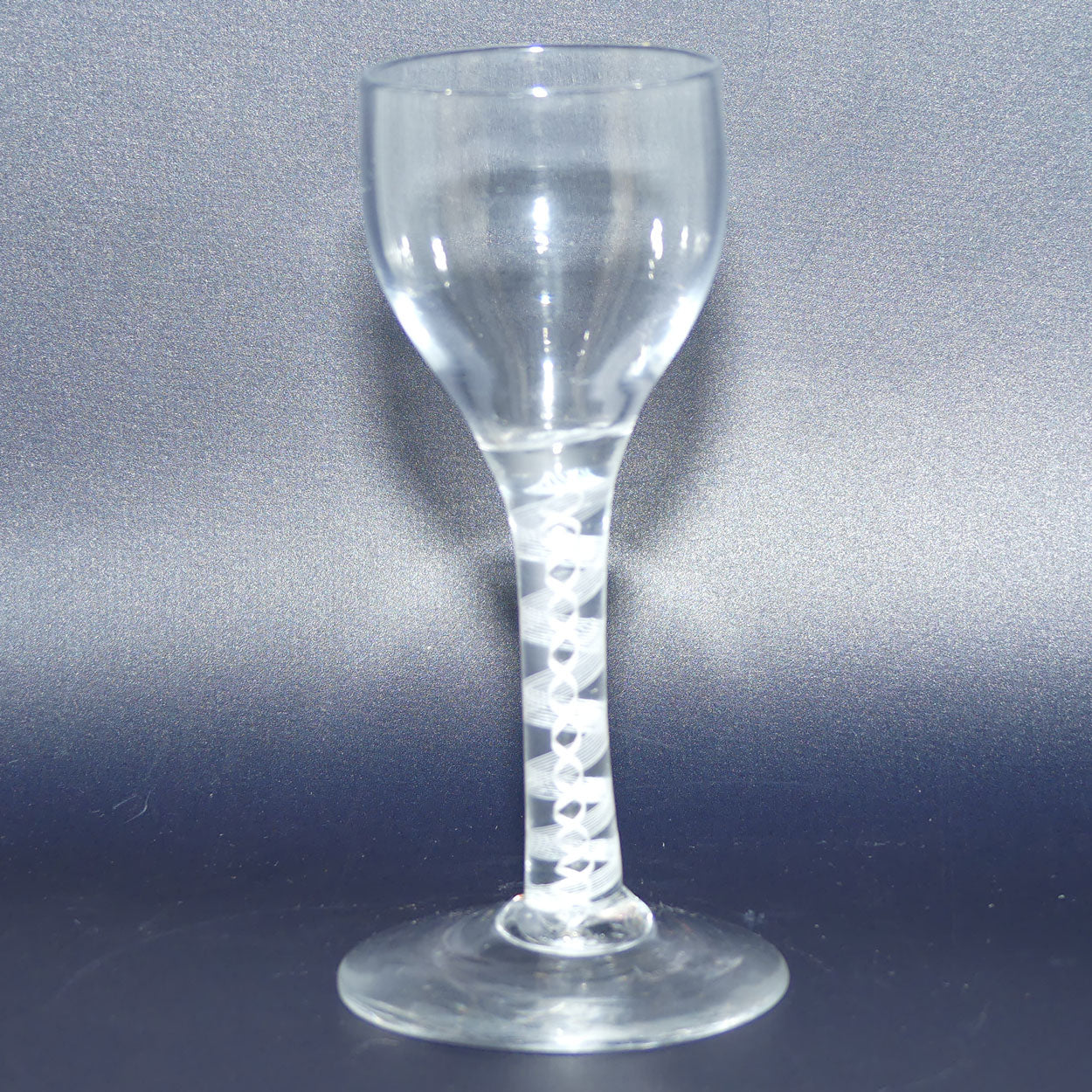 18th Century Georgian Glass with Ogee bowl and Double Series Opaque Twist | Cotton twist stem