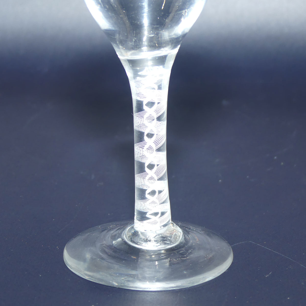 18th Century Georgian Glass with Ogee bowl and Double Series Opaque Twist | Cotton twist stem