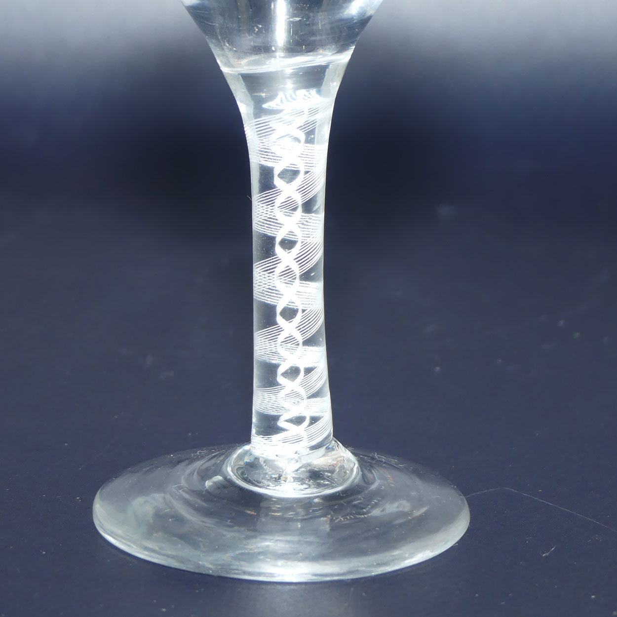 18th Century Georgian Glass with Ogee bowl and Double Series Opaque Twist | Cotton twist stem