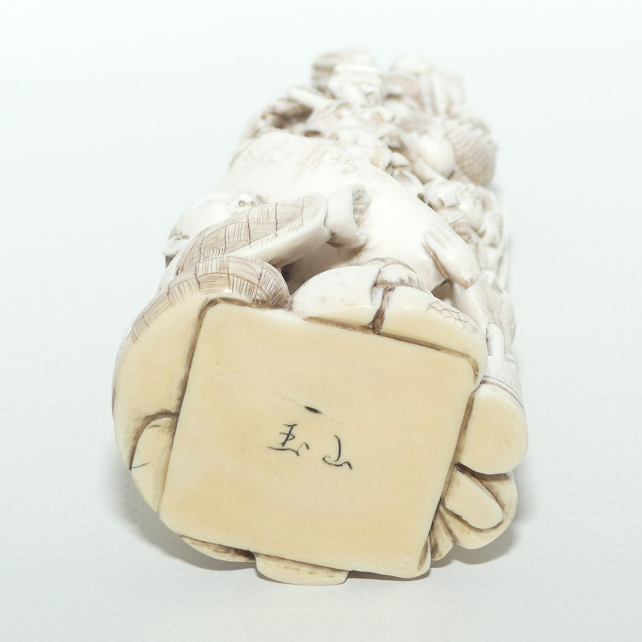 Japanese Carved Ivory Okimono figure | Many Characters and Mythical Figures | Meiji period | signed
