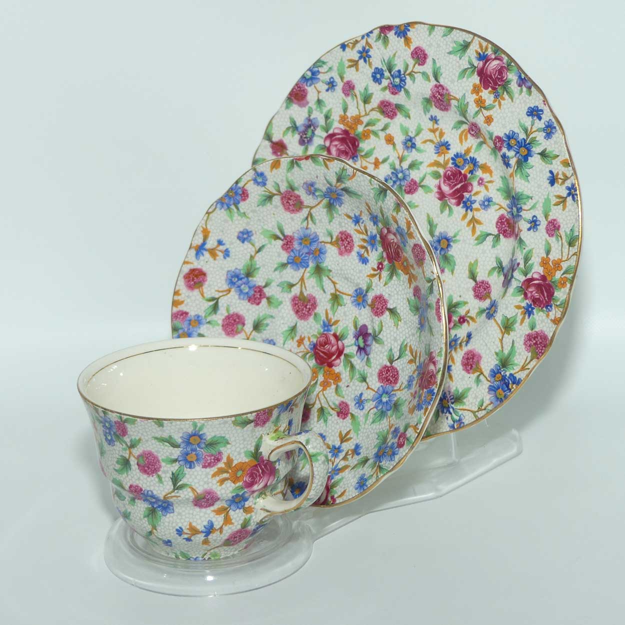 Royal Winton Old Cottage Chintz tea trio