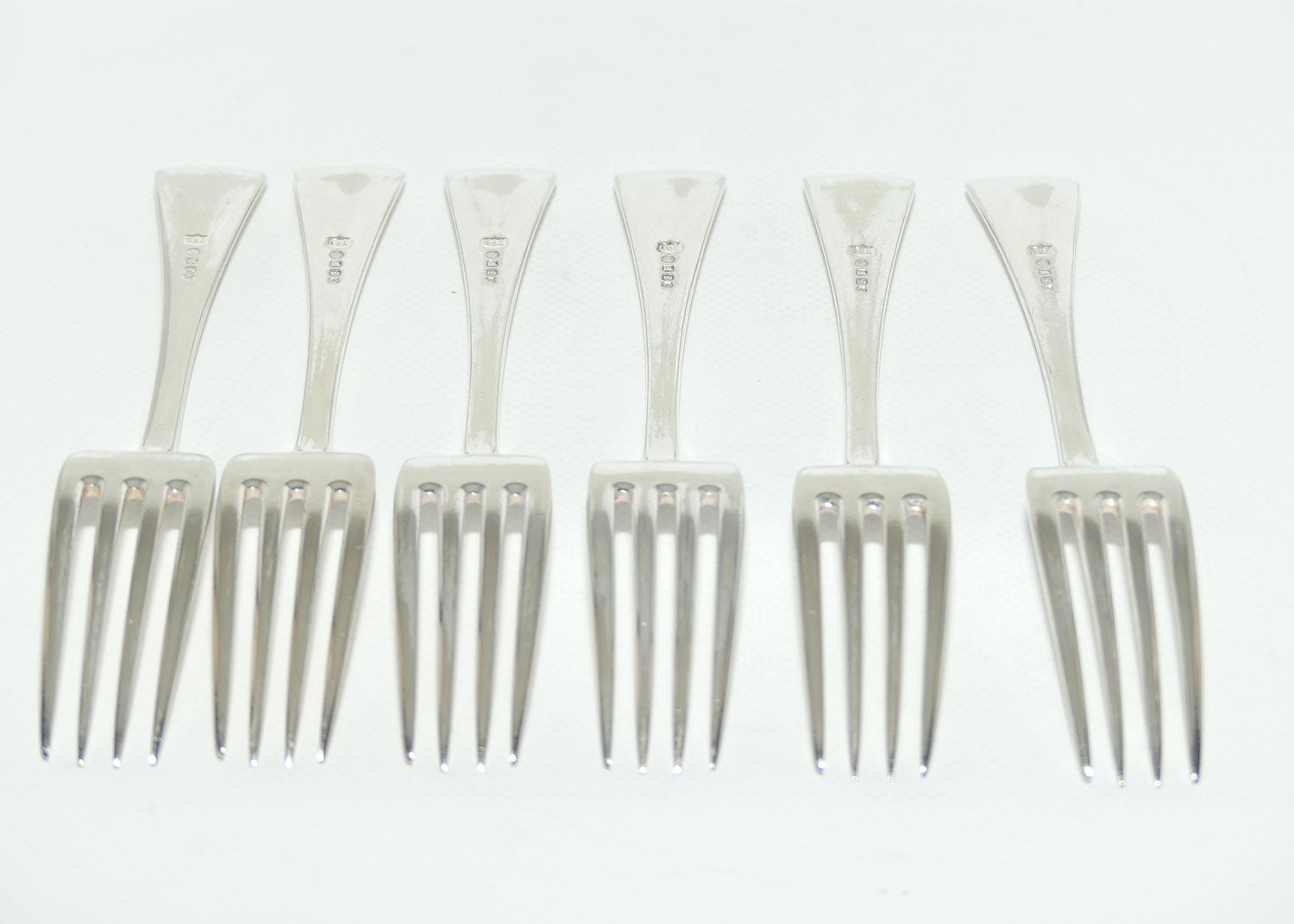 Set of 6 Daniel & Arter | Silver Plated Old English Pattern Dinner Forks | 20.5cm